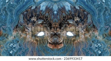 Neptune depression,  abstract symmetrical photograph of the deserts of Africa from the air, conceptual photo, diffuser filter,