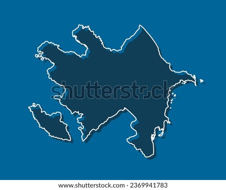 Detailed vector map Azerbaijan - border, frontier, boundary country - isolated on background. Template Asia outline country for pattern, report, infographic, backdrop. Silhouette of map Azerbaijan Royalty-Free Stock Photo #2369941783