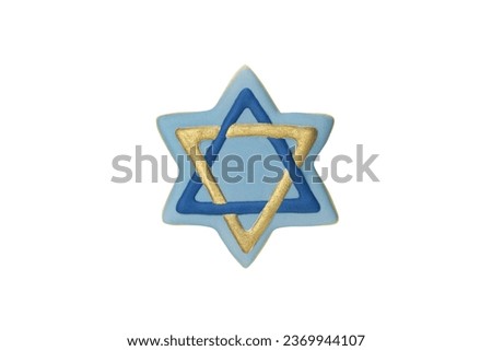 PNG, Gingerbread with images of Jewish symbols, isolated on white background