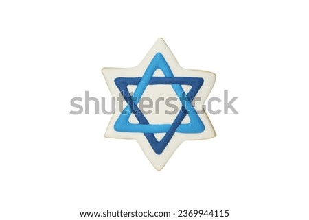 PNG, Gingerbread with images of Jewish symbols, isolated on white background