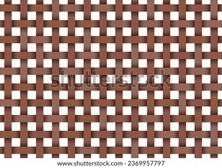 Bamboo woven concept. Traditional asian pattern, rustic handicraft decor. Wicker texture for basket. Fabric or textile formed by weaving. Background from natural wooden material vector illustration. Royalty-Free Stock Photo #2369957797