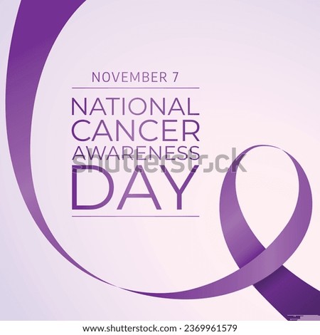 National Cancer Awareness Day design template good for celebration usage. blue ribbon. cancer awareness ribbon. vector eps 10. flat design. Royalty-Free Stock Photo #2369961579
