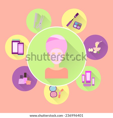 Woman making face mask, woman face cream,