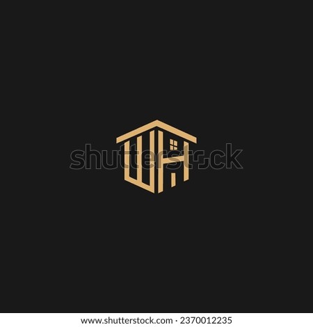 letter WH home logo vector icon illustration design,
