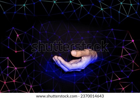Hand and blank holographic image for assembly