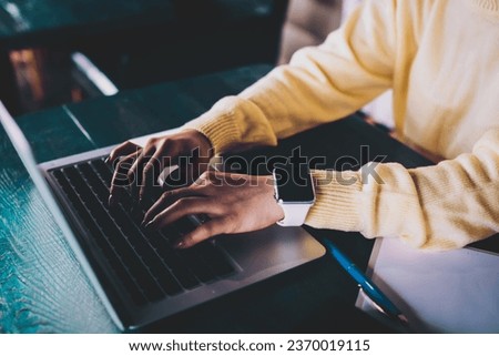  woman typing data information during freelancing