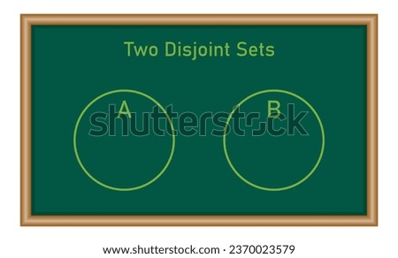 Venn diagram of two disjoint circles. Vector illustration isolated on chalkboard. Royalty-Free Stock Photo #2370023579