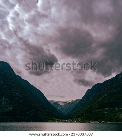 Exclusive detailed fjord of the mother nature. Print ready.