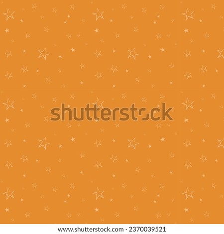 Orange seamless pattern with stars. Vector background, texture. Pattern for textiles, wrapping paper, wallpaper.