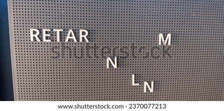 hanging letter board for reminder texture and background