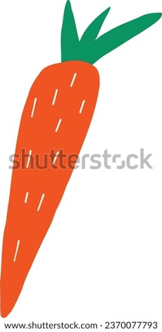 Cute carrot vegetable. Hand drawn cartoon illustration in Doodle style