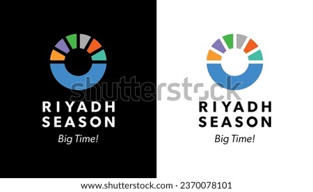 Riyadh season colourful official logo 2023 - Saudi Arabia - over white and black backgrounds Royalty-Free Stock Photo #2370078101
