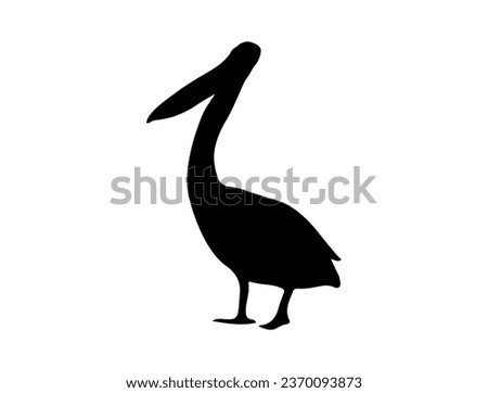 Pelican silhouette vector art white background