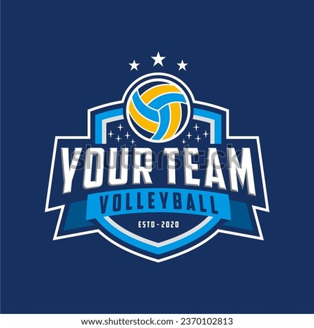 Volleyball logo icon design, sports badge template