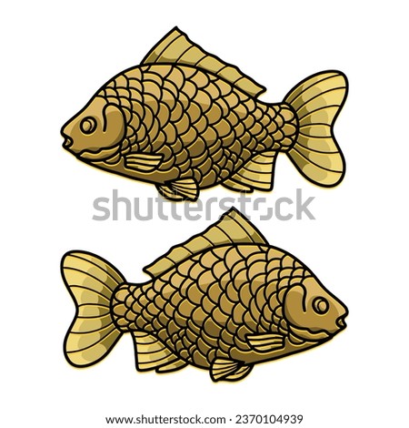 Gold Fish Vector Graphic Design illustration Emblem