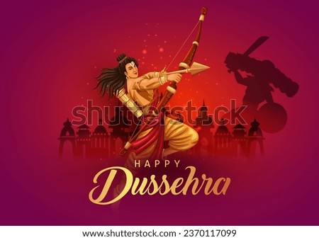 Happy Dussehra festival of India. of Lord Rama killing Ravana. vector illustration design Royalty-Free Stock Photo #2370117099