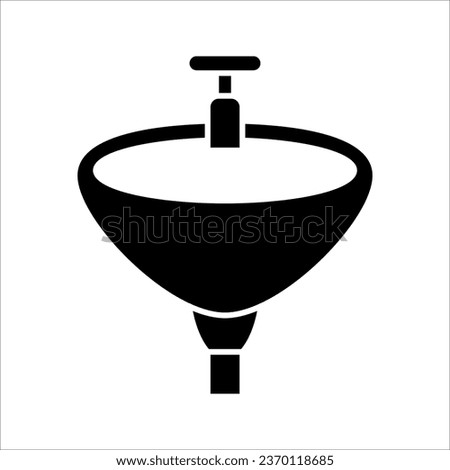 outline sink vector icon. isolated black simple line element illustration from cleaning concept. vector illustration on white background