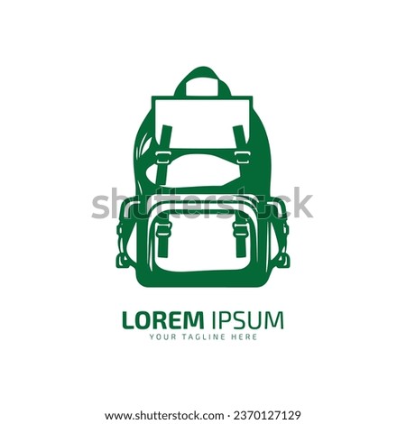 Minimal and abstract logo of bag vector bag icon school bag silhouette isolated template design bag pack