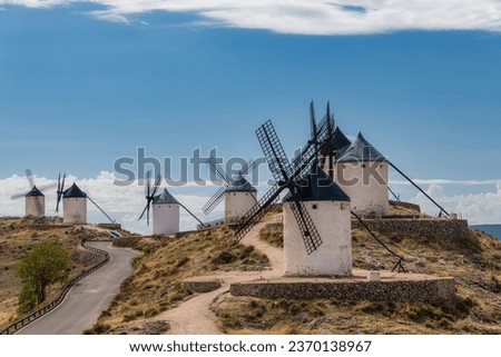 Windmills at Consuegra, Castilla La Mancha, Spain Royalty-Free Stock Photo #2370138967