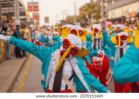 
Disguised person at the Barranquilla carnival traditional dance 2 Royalty-Free Stock Photo #2370151469
