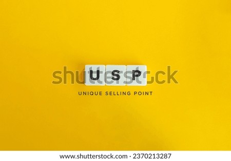 USP Term and Initialism. Unique Selling Point or Proposition in Marketing. Product or Brand Differentiation Concept Image. Royalty-Free Stock Photo #2370213287