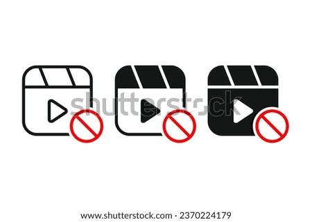 Cinema blocked icon. Illustration vector