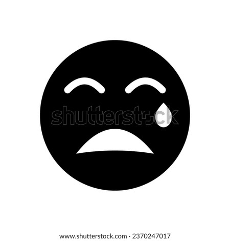 crying glyph icon illustration vector graphic. Simple element illustration vector graphic, suitable for app, websites, and presentations isolated on white background