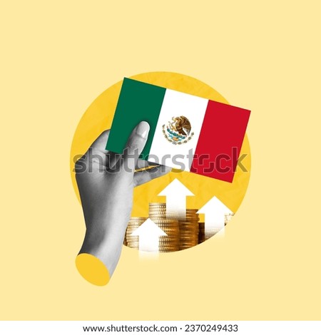 Mexico finance, economy, good Mexico finance, stock market, Flag of Mexico, stock market, exchange economy and trade, money production, business in Mexico, businessman holding