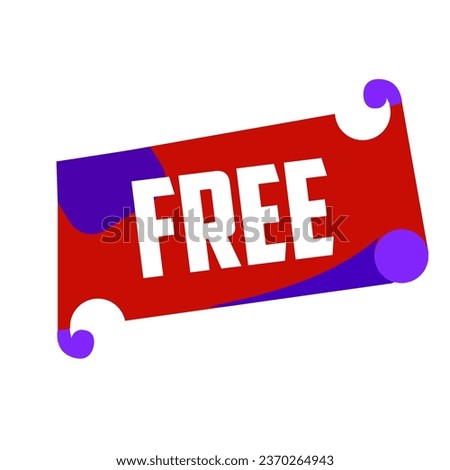 free square sticker. free sign. free banner