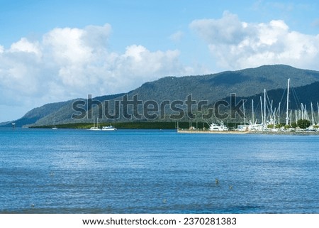  Boats and yachts docked at sea. harbour waterfront view.  Royalty-Free Stock Photo #2370281383