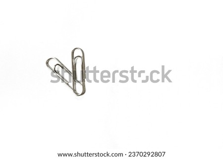 Make mini heart by paper clip, Paper clip Isolated, White background 