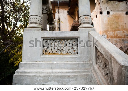 Old, abandoned, ruined house with beautiful details 
