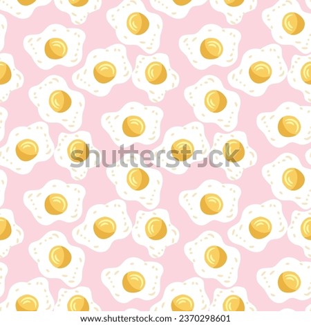 Fried egg,scrambled  kawaii seamless pattern Food for breakfast For printing on the pack, printing on clothes, fabric, wallpaper, textile printing on the pack, printing on clothes, fabric,  
