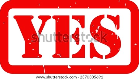 Red Yes No Rubber Stamp Grunge Texture Label Badge Sticker Vector EPS PNG Transparent No Background Clip Art Vector EPS PNG 
