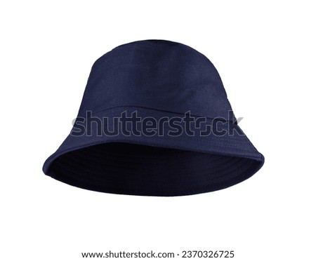 Dark blue bucket hat isolated on white background Royalty-Free Stock Photo #2370326725