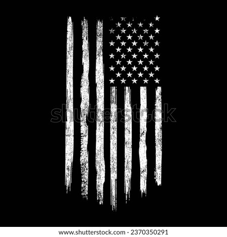 Vintage Distressed White American Flag T-Shirt Vector Design, United States Flag, American Pride Flag, US 4th Of July Tee Royalty-Free Stock Photo #2370350291