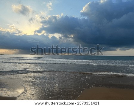 wonderful sunrise on a beach in valencia