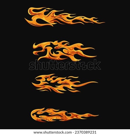 collection of hand drawn flame. vector illustration