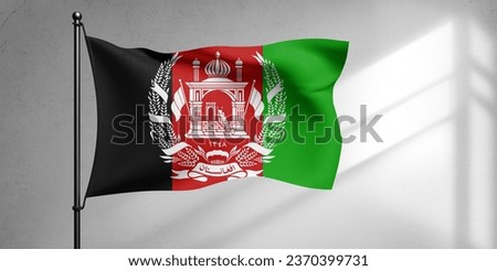 AAfghanistan ustria national flag cloth fabric waving on beautiful sky Background.