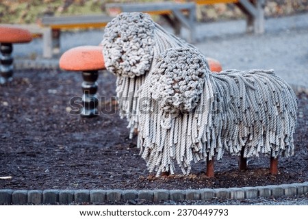 wool lamb sculpture in skansen stockholm