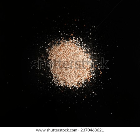 Broken Egg Shell Isolated, Crushed Eggshell, Calcium Supplement, Cracked Eggshells, Natural Compost Ingredient, Broken Egg Shells Pile on Black Background Top View Royalty-Free Stock Photo #2370463621