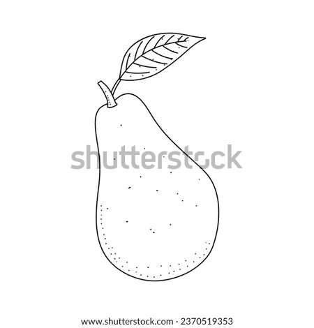 Avocado doodle outline icon. Logo organic fruit and vegetable isolated on white background