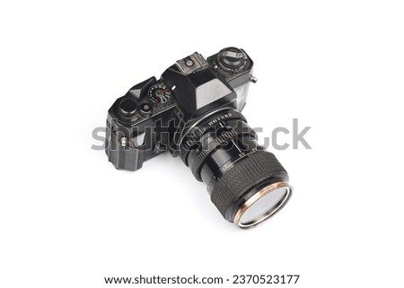Vintage camera on a white background, twin lens