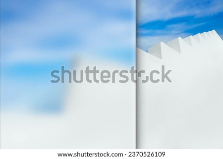 White wall. Abstract background. Photo with a frosted glass effect applied to one side. presentation, card, poster etc. ready-to-use image.