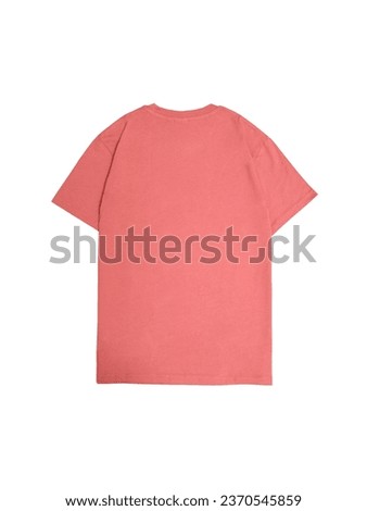 PHOTO STUDIO PLAIN LIGHT CORAL T-SHIRT back view FOR CLOTHING TEMPLATE DESIGN