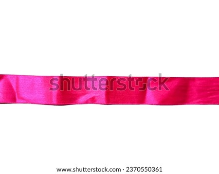 Horizontal pink purple ribbon isolated on white background.