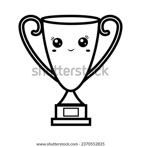 Character, victory cup, prize, vector character, isolated illustration