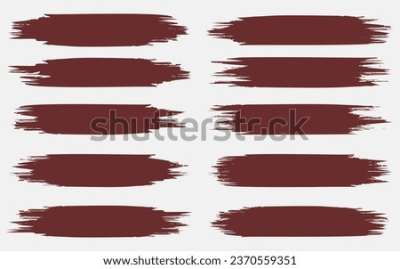 set of brown brush vector illustration
