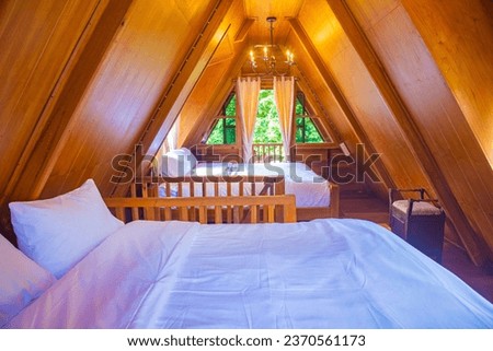 Family accommodation rooms, newly opened, clean, nice to stay. Royalty-Free Stock Photo #2370561173