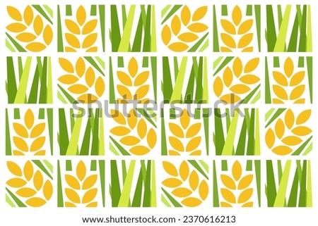Rice paddy geometric and seamless pattern